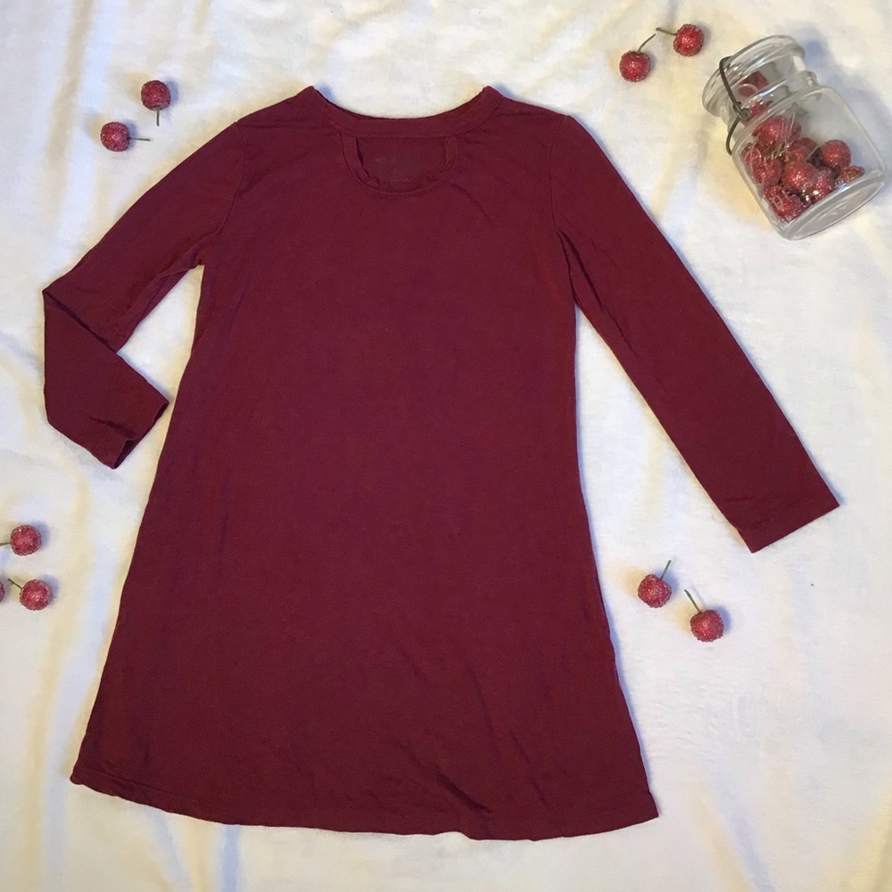 Raspberry keyhole dress